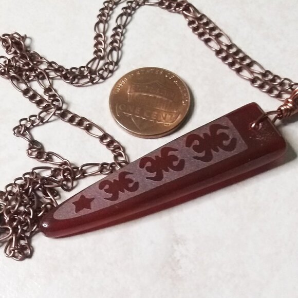 Extra Long & Slender Agate Necklace! Frosted Surface Design - Sleek + Minimalist - Picture 6 of 9